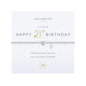 A Little 'Happy 21st Birthday' Bracelet | Silver Plated