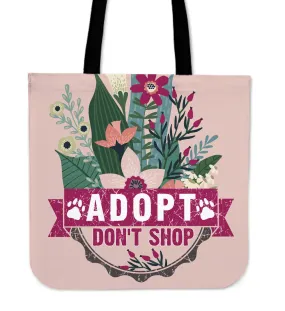 Adopt Don't Shop Linen Tote Bag