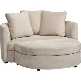 Allie Chair w/Storage Ottoman, Romo Linen