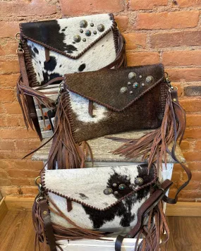 American Darling Hair On Cowhide Fringe Crossbody Purse ADBGA388