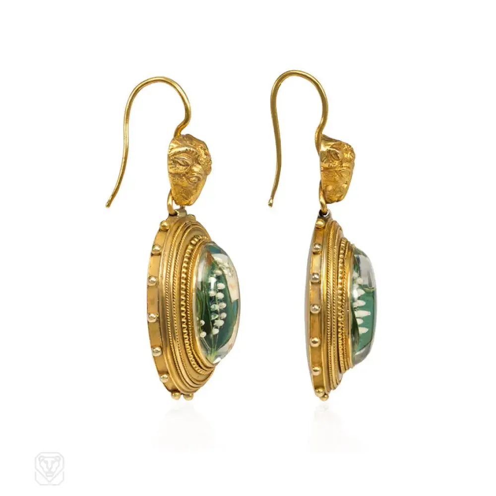 Antique gold and Essex crystal earrings