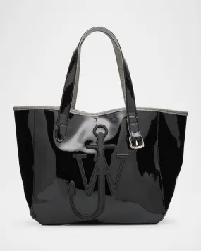 Belt Logo Glossy Shopper Tote Bag