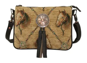 Bits and Bridle Multi-Compartment Crossbody - Chocolate