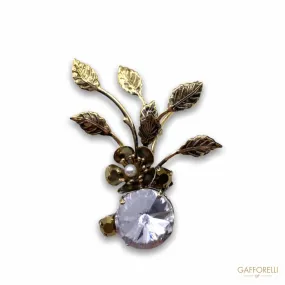 Brooch Vintage Flowers and Leaves A474 - Gafforelli Srl