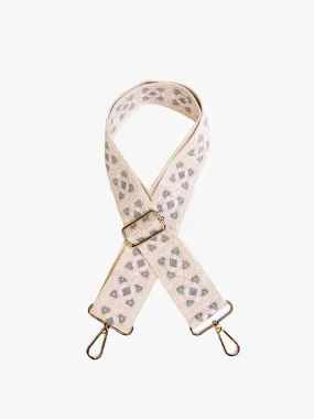 Clover Guitar Strap - Light Pink/Green