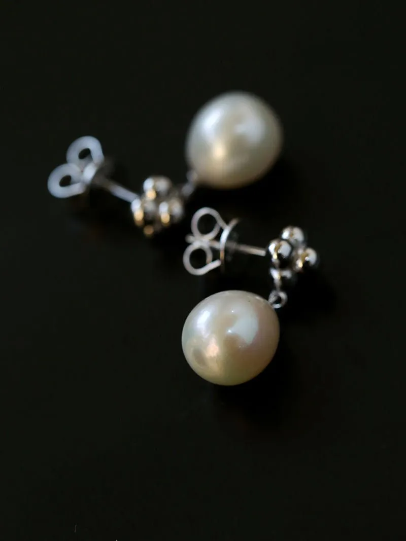 Elegant Sterling Silver Pearl Earrings