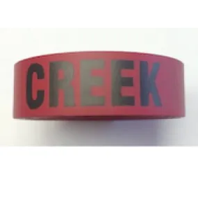 Flagging Tape, Red Marked with Black "CREEK"