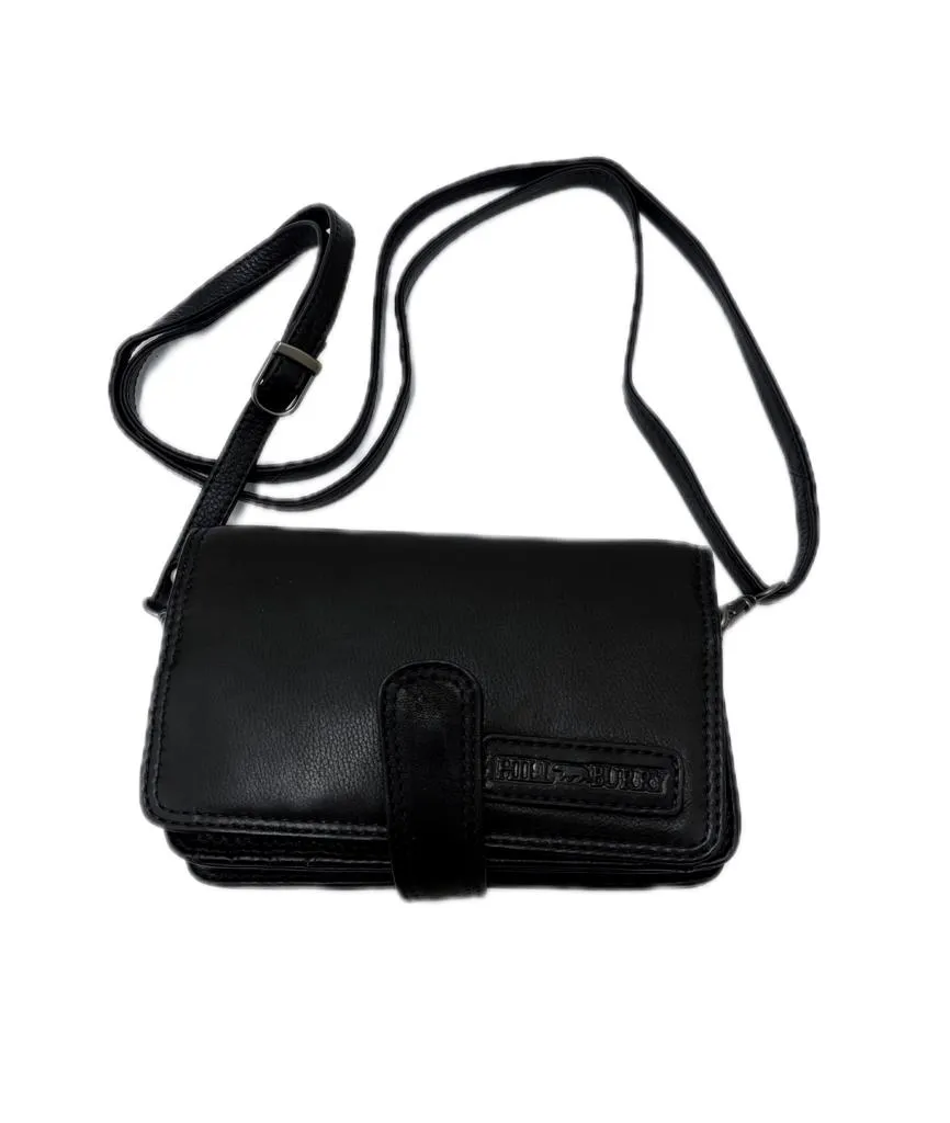 Genuine Leather Travel Wallet Hill Burry - VB10029 - 3172N - Crossbody Bag - Vintage Leather Black