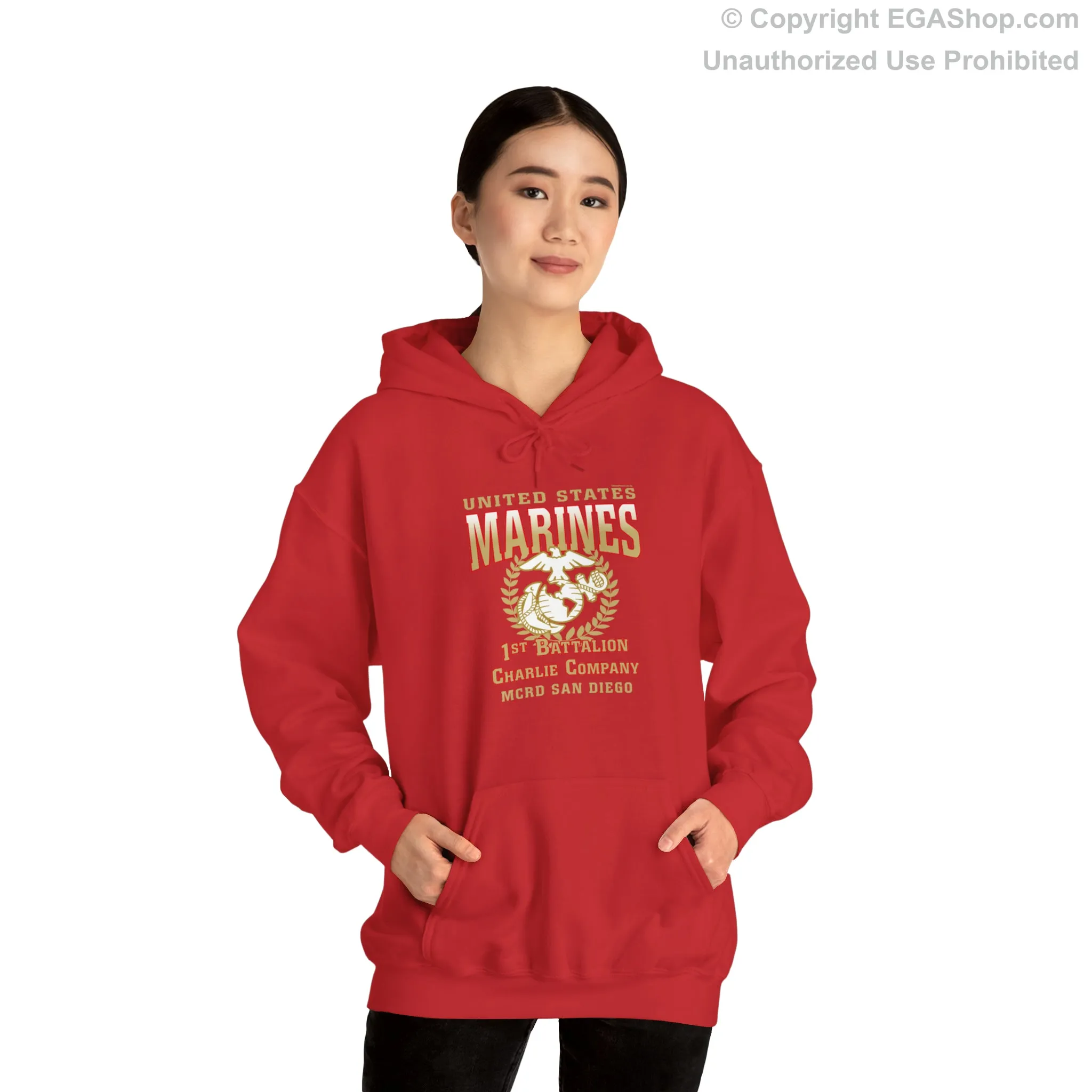 Hoodie: Charlie Co. MCRD San Diego (EGA   Back Proud Family)