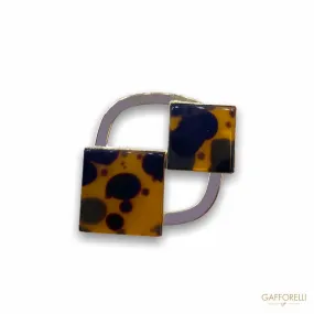 Leopard Brooch with an Irregular Shape and Square Details D323 - Gafforelli Srl