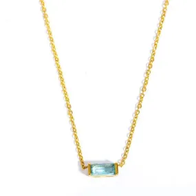 Love Waterproof Birthstone DECEMBER Necklace18K Gold Plating