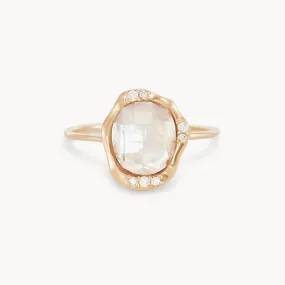 moonstone mood ring - 14k yellow gold