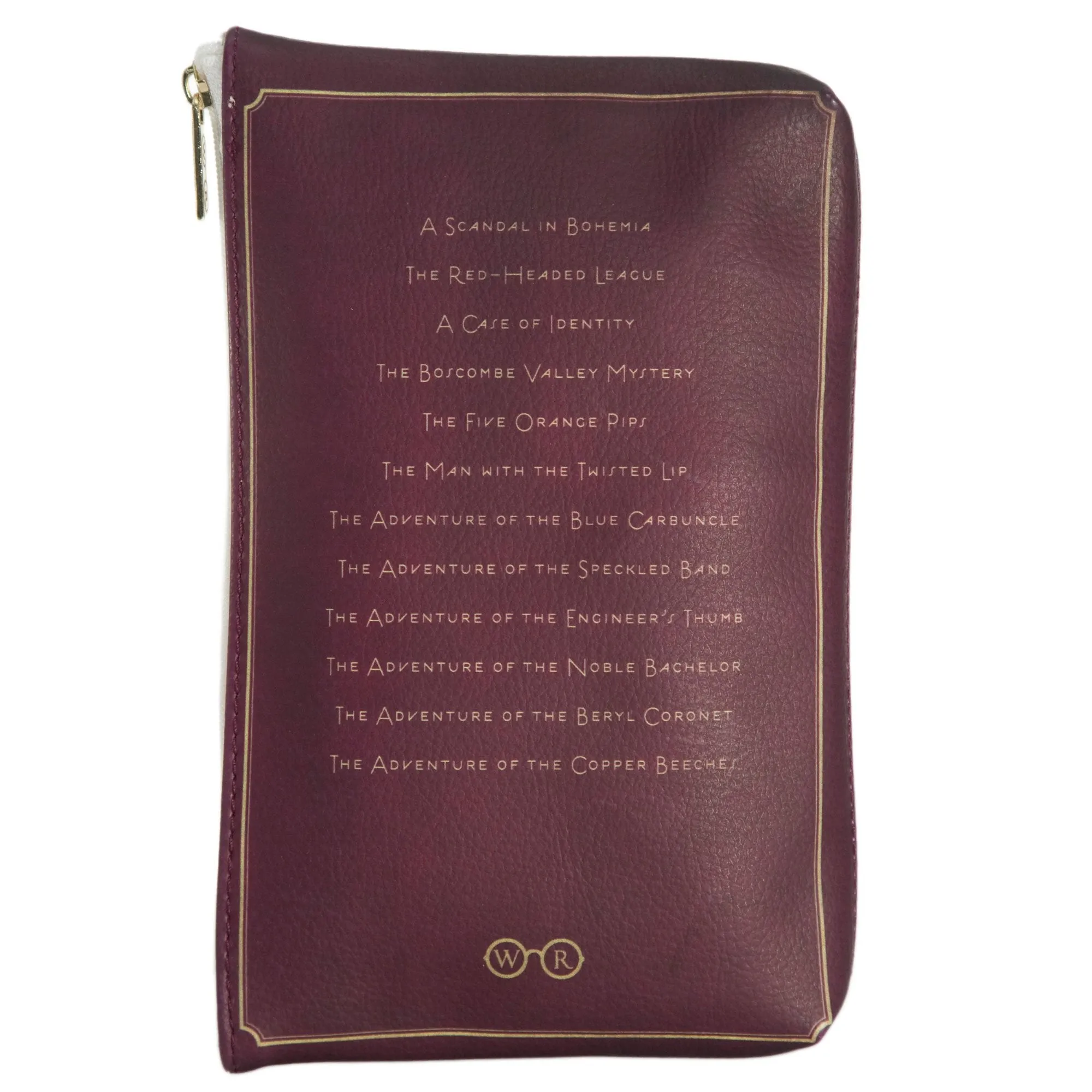 Sherlock Holmes Silhouette Burgundy Book Pouch Purse Clutch