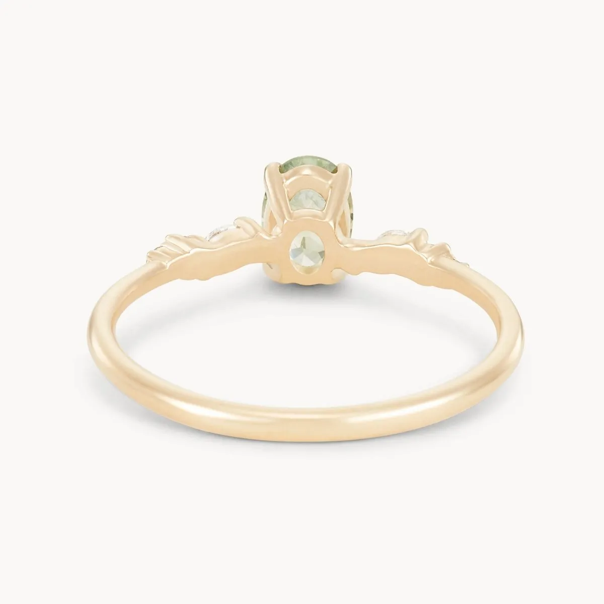 sunlit promise one-of-a-kind ring - 14k yellow gold, green oval sapphire