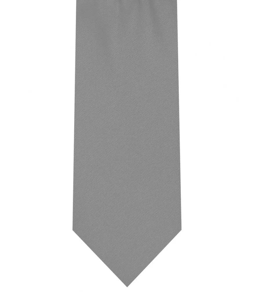 Tie & Pocket Square - Dark Silver