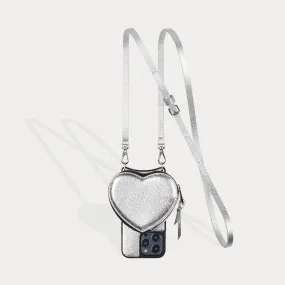 Willa Heart Pouch Bandolier - Silver/Silver